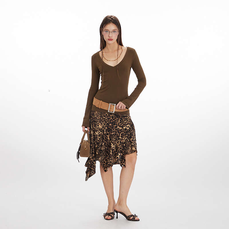 Heyhenry Spicy Girl Style V-Neck Long Sleeve T-Shirt Spring Autumn 25 New Slim Fit Inner Layer Base Shirt Top For Women B5