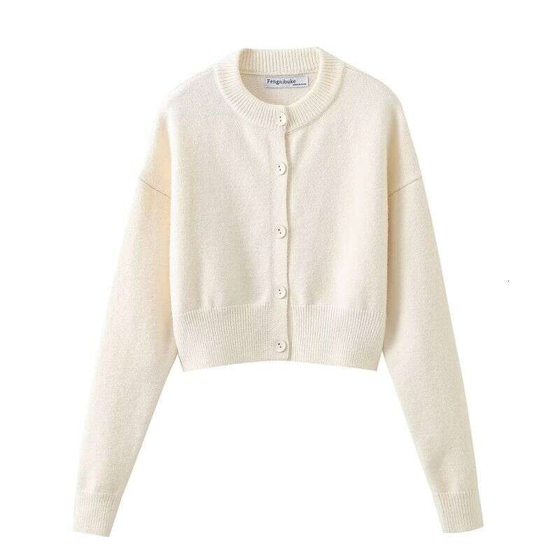 Wind autumn new style 2-color solid color short cardigan knitted jacket