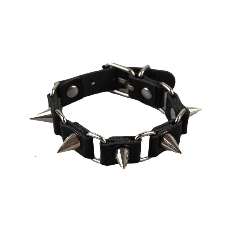 Super Cool Dark Chain Armband Y2K Hot Girl Rivet Hip Hop Rock Leather Couple Punk Bracelet