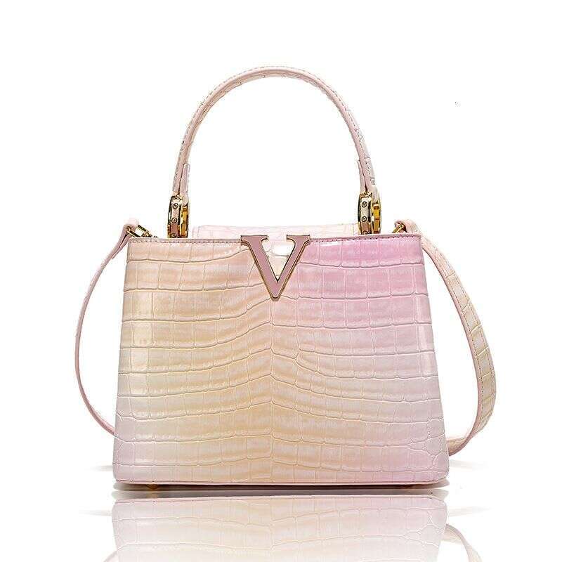 Women's Bag Shiny Leather Niche Crocodile Pattern New High-End Single-Handed Crossbody Handbag