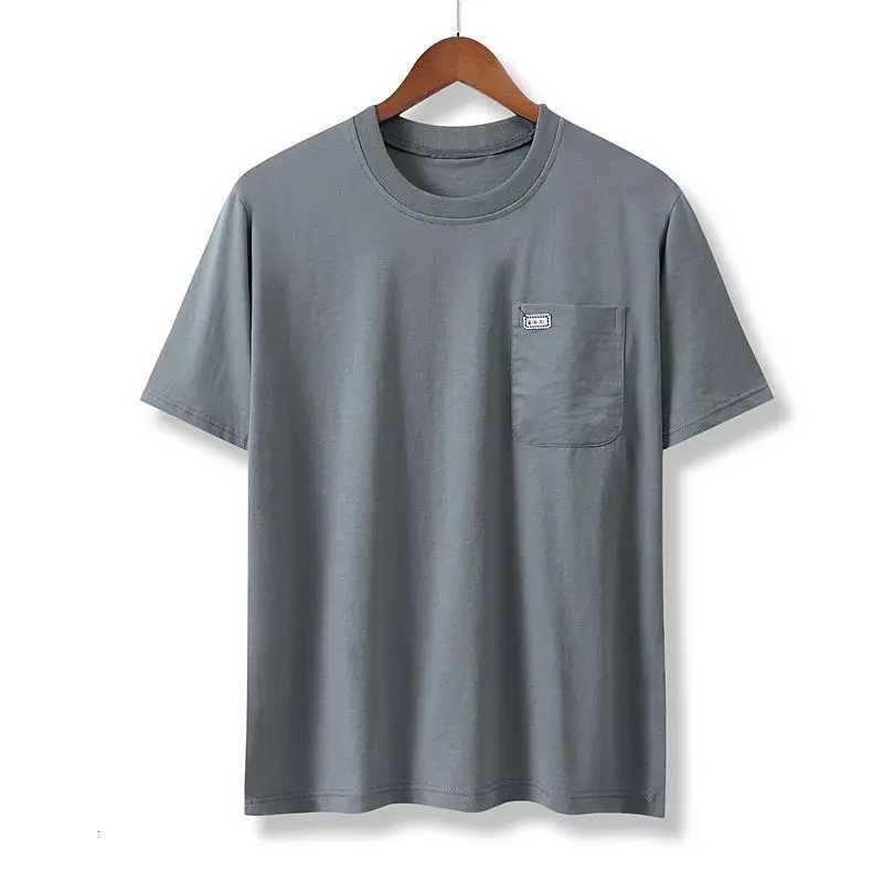 Summer New Cotton Men T-shirt O-neck Fashion Casual Basic Multicolor Pure Color T-shirts Male Pocket Tops Clothing Short Sleeve Y250819
