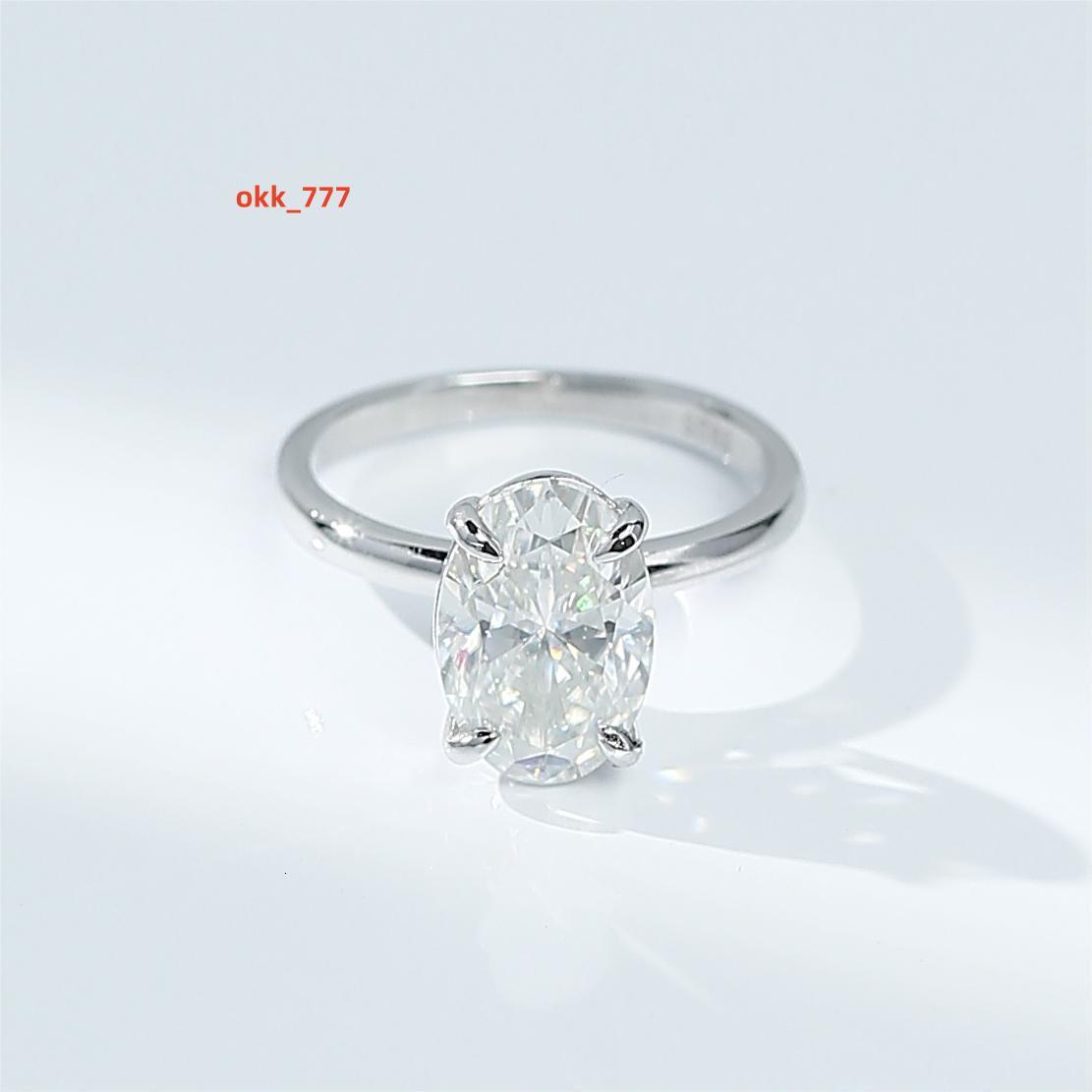 Hot Selling S925 Silver 4.5 Karat Moissanite Ring Oval Egg-shaped Cut Cross-Border E-commerce Trendy Mossanite Diamond Ring
