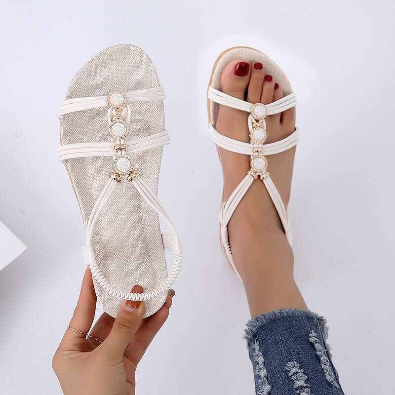 Japan Fashion for Women Summer Korean Casual Roman Style Thick Sole Elastic Strap Beach Sandals Open Toe