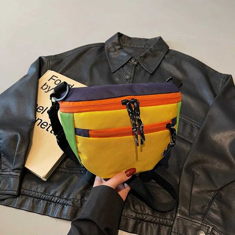 Korean Style Nylon Half Moon Bags Waterproof Large Capacity Dumpling Shoulder Bag Casual Lightweight Sports Crossbody Bag Y250819