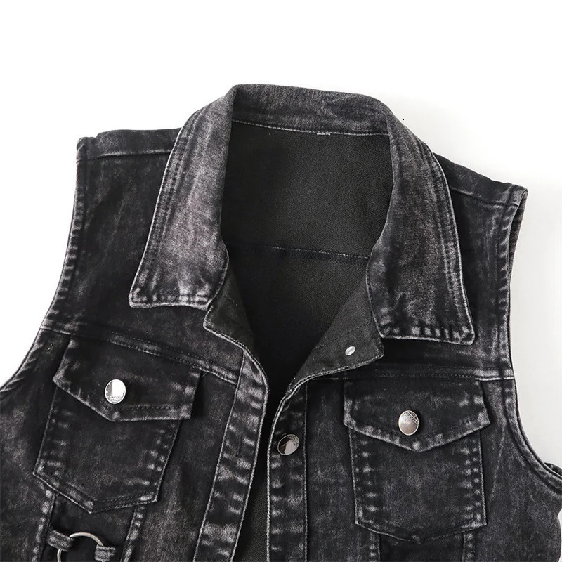 Fashion Denim Vest Female Spring Autumn Sleeveless Wild Tops Short Jacket Women Jean Waistcoat White Black Chaleco Mujer S5XL 250815