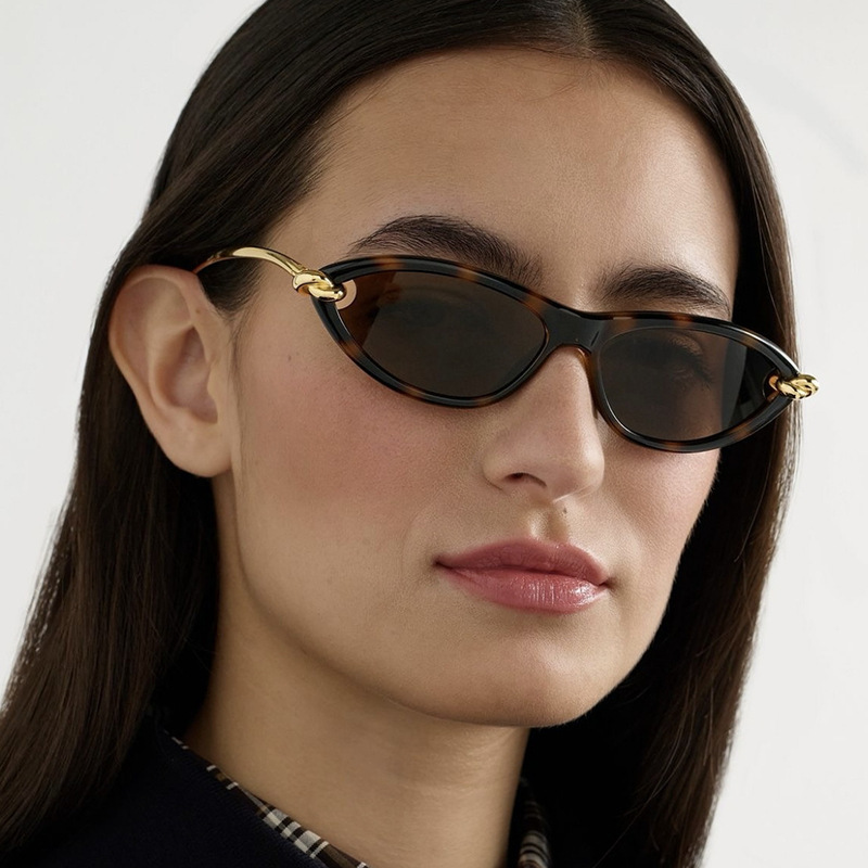 2025 New Arrival Cat Eye Rope Knot Oval Sunglasses for Women European American Premium Influencer Inspired Fashion Eye wear