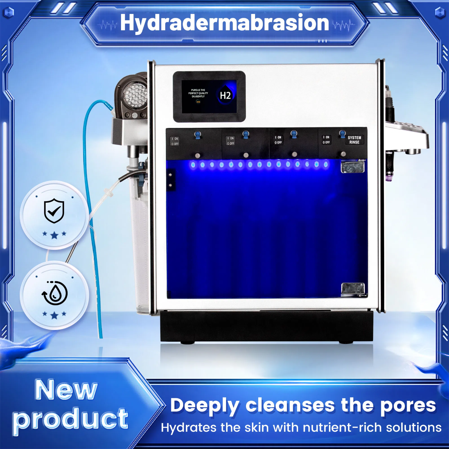 Hot Table Type Hydra Water Microdermabrasion Skin Deep Cleaning Hydrafaciaal Oxygen Mesotherapy Gun Lift Face Rejuvenation CE/ROHS
