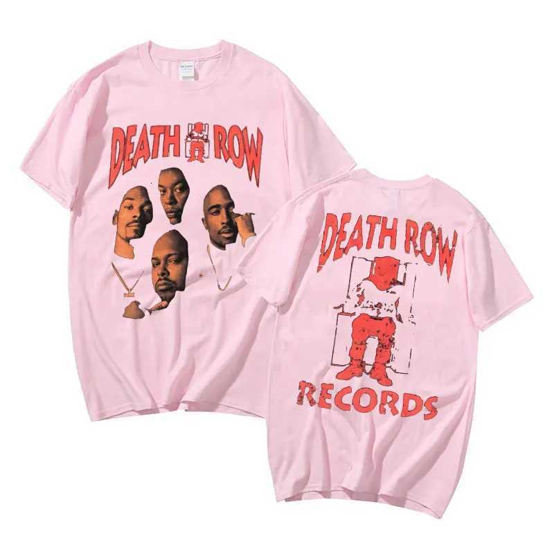 Death Row Records Double Sided Graphic Tshirt Men Women Hip Hop Style T-shirt Man Retro T Shirts Rapper Mens Fashion Streetwear Y250819