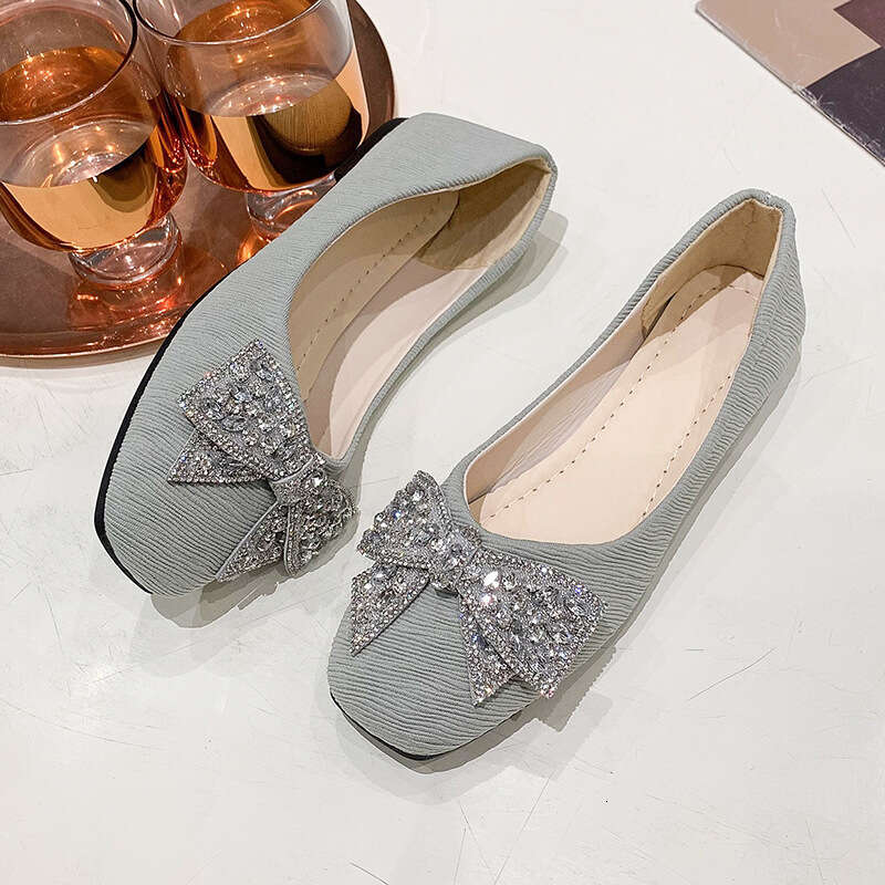 Shallow Mouth Single 2023 Summer New Korean Style Bowknot Flat Loafers Slip-On Outdoor Granny Shoes for Women