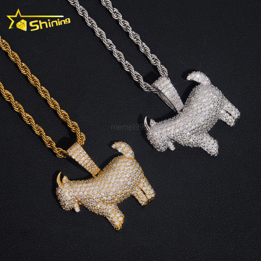 No Tarrifs USA Warehouse Stocks GRA Certificate Solid 925 Sterling Silver Hip Hop Iced Out VVS MoissanitePendant