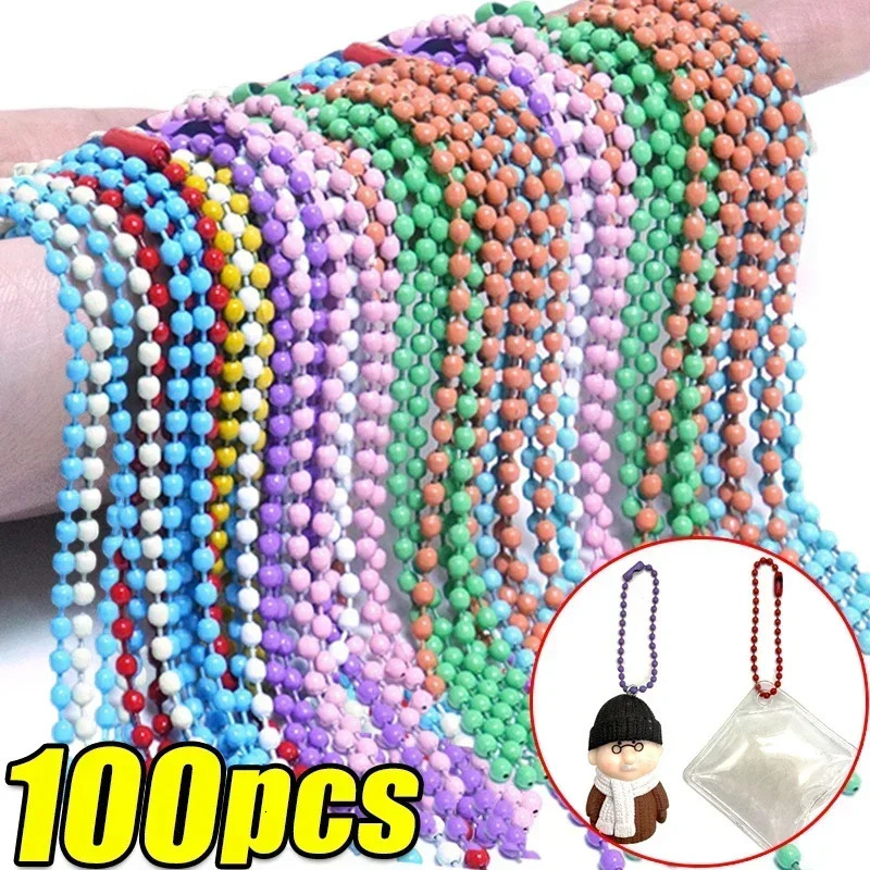 102050100pcs Ball Bead Chains Fits Key ChainDollsLabel Hand Tag Connector For DIY Bracelet Jewelry Making Accessorise 250811