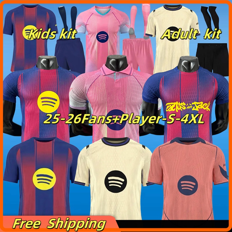 S-4XL 2025 2026 soccer jerseys LEWANDOWSKI PEDRI RAPHINHA GAVI LAMINE YAMAL 25 26 football shirts men kids kit maillot de foot camiseta futbol kits