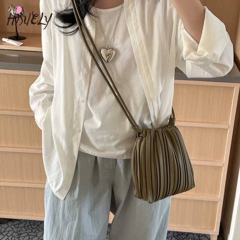 Summer New Arrive Fashion Crossbody Bags Womens PU Single Mini Shoulder bag Versatile Pleated Casual Small Square Bag Y250819