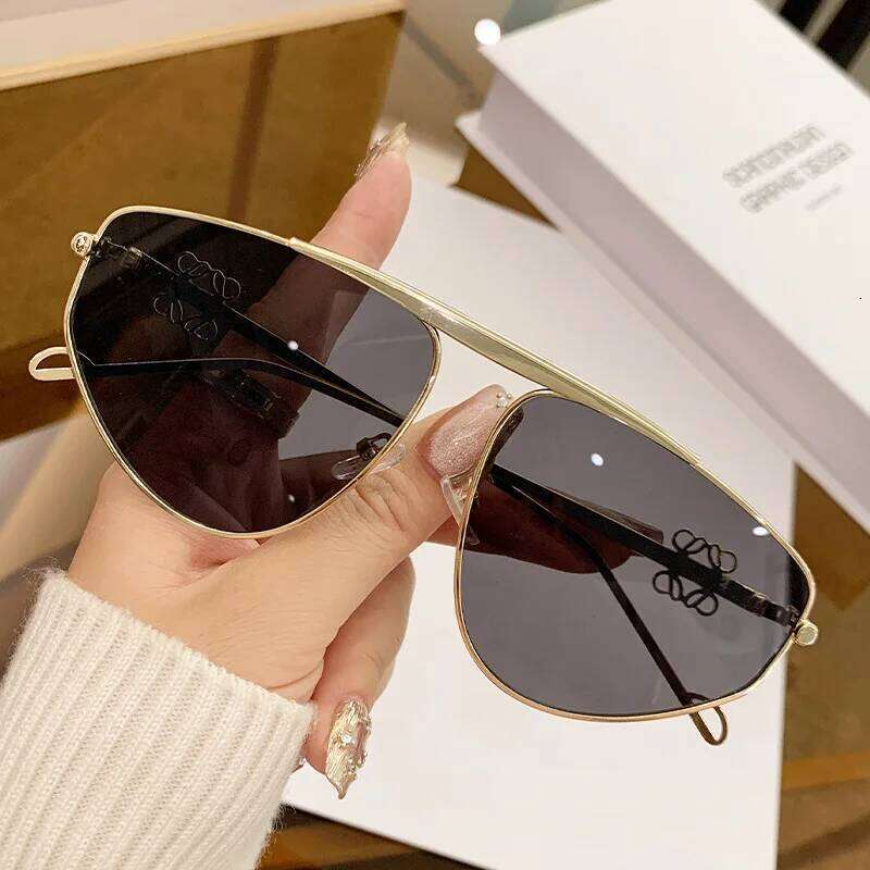 Unisex Personalized Metal Large Frame UV400 Fashion Outdoor Street Photography Sunglasses