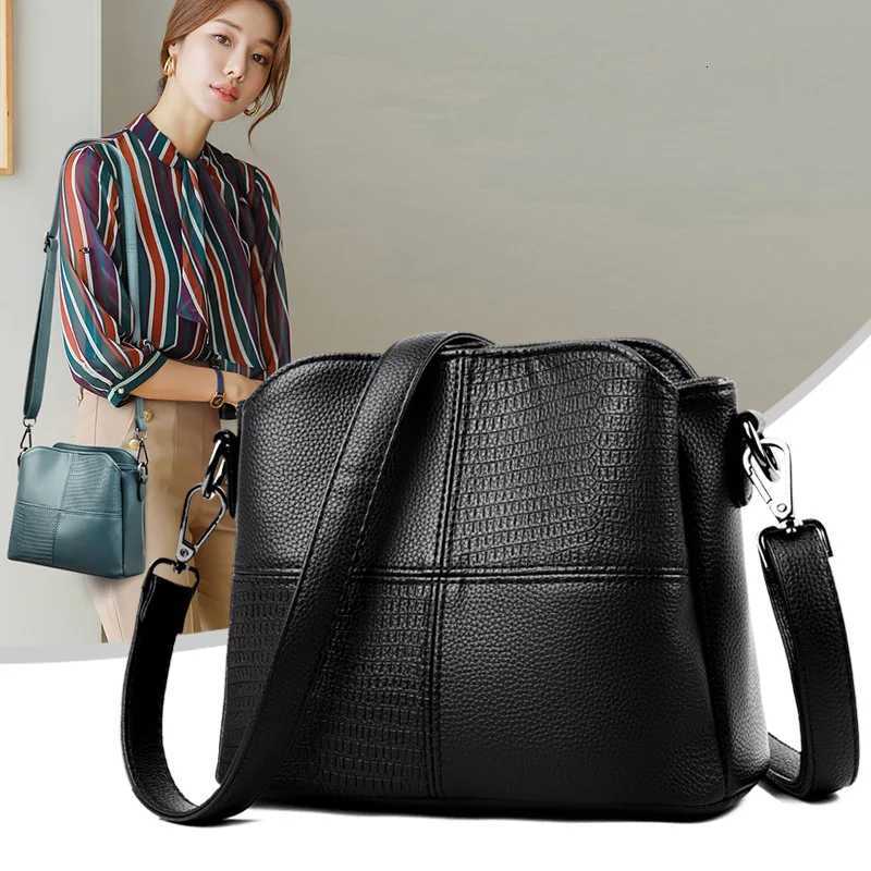 Simple StiTChing Shoulder Bags For Women Soft Leather Crossbody Messenger Bag Phone Purse Lady Handbag CluTCh Y250819