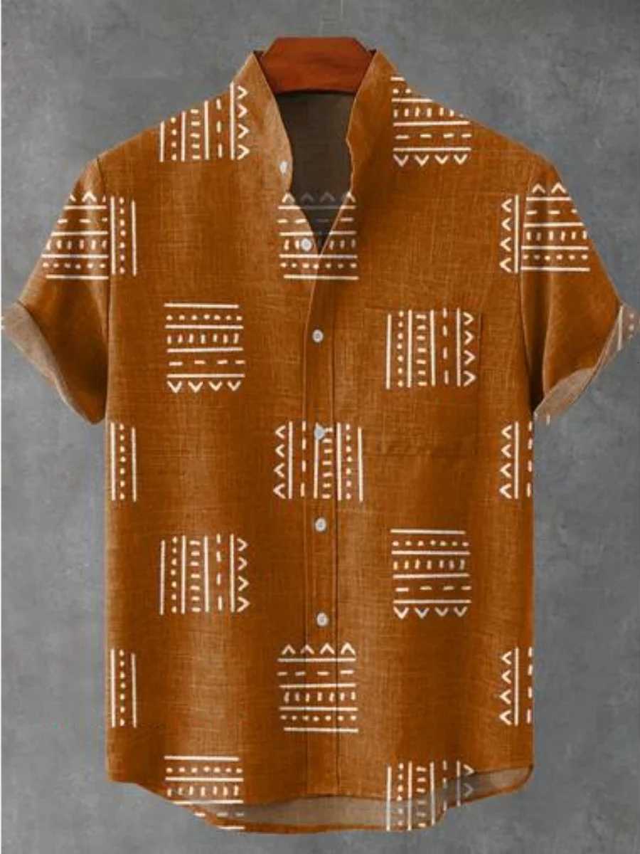 2025 Mens casual new linen shirts artistic printed shirts mens casual street fashion shirts with fast delivery Y250819