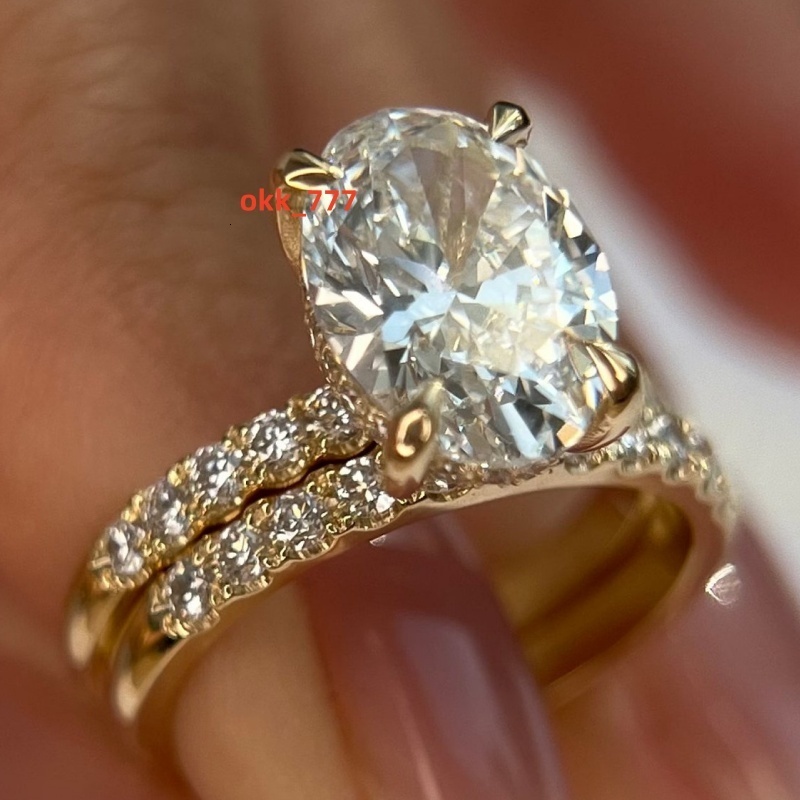 CVD HPHT Lab Grown Oval Cut Diamond Rings 10k 14k Gold Custom Jewelry for Women and Men Engagement Certification