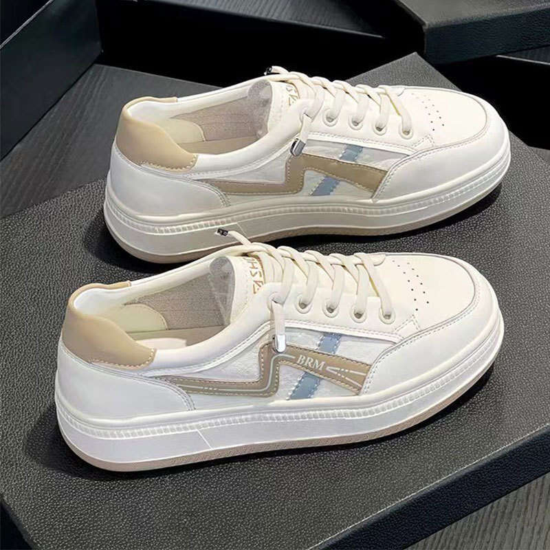 2025 New Summer Autumn Thick-Soled Dad for Women, Leather Surface, Breathable, Soft Sole, Lightweight, Versatile, Casual Sports, Forrest Gump Shoes