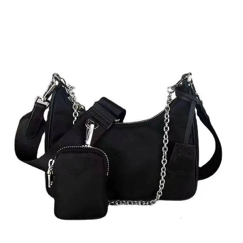 Autumn new casual nylon women s shoulder fashionable cool chain decoration armpit crossbody with small wallet Autumn new designer Women s crossbody