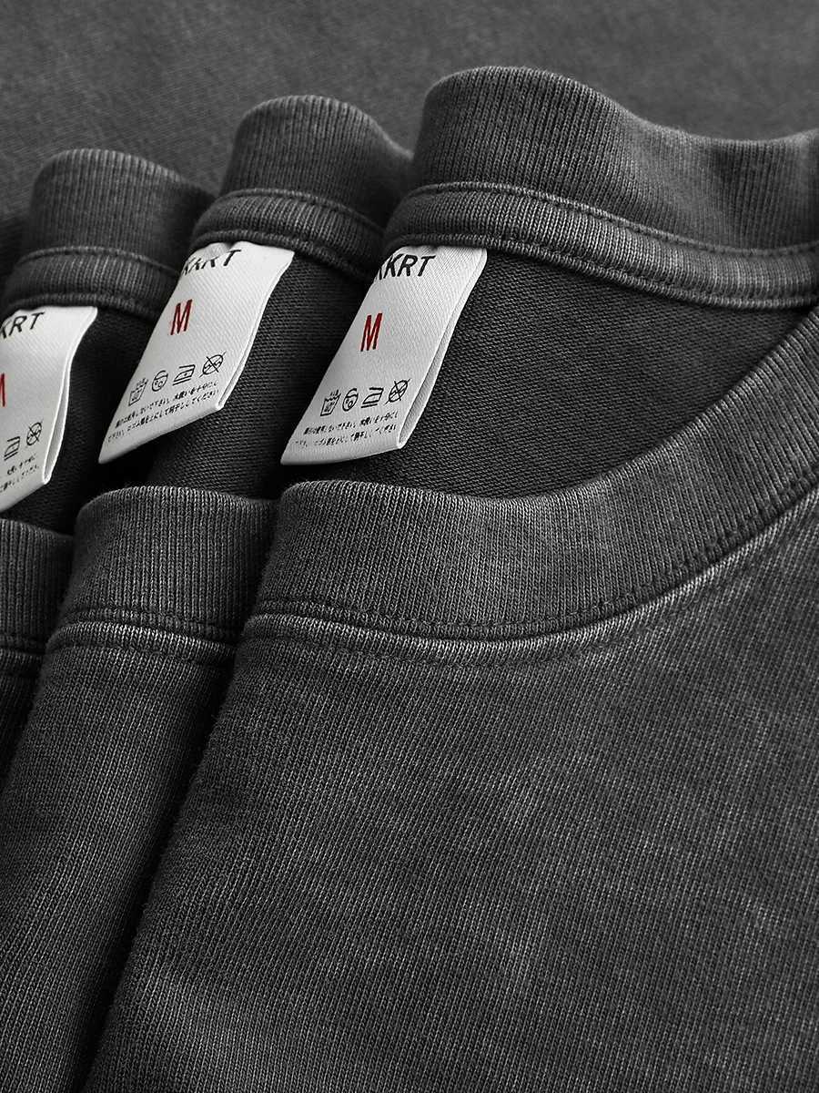 PrivaTHinker Batik Acid Washed T-shirt Men Solid Color Short Sleeve Tops American Cotton Heavy Fabric Summer Male Tees Y250819