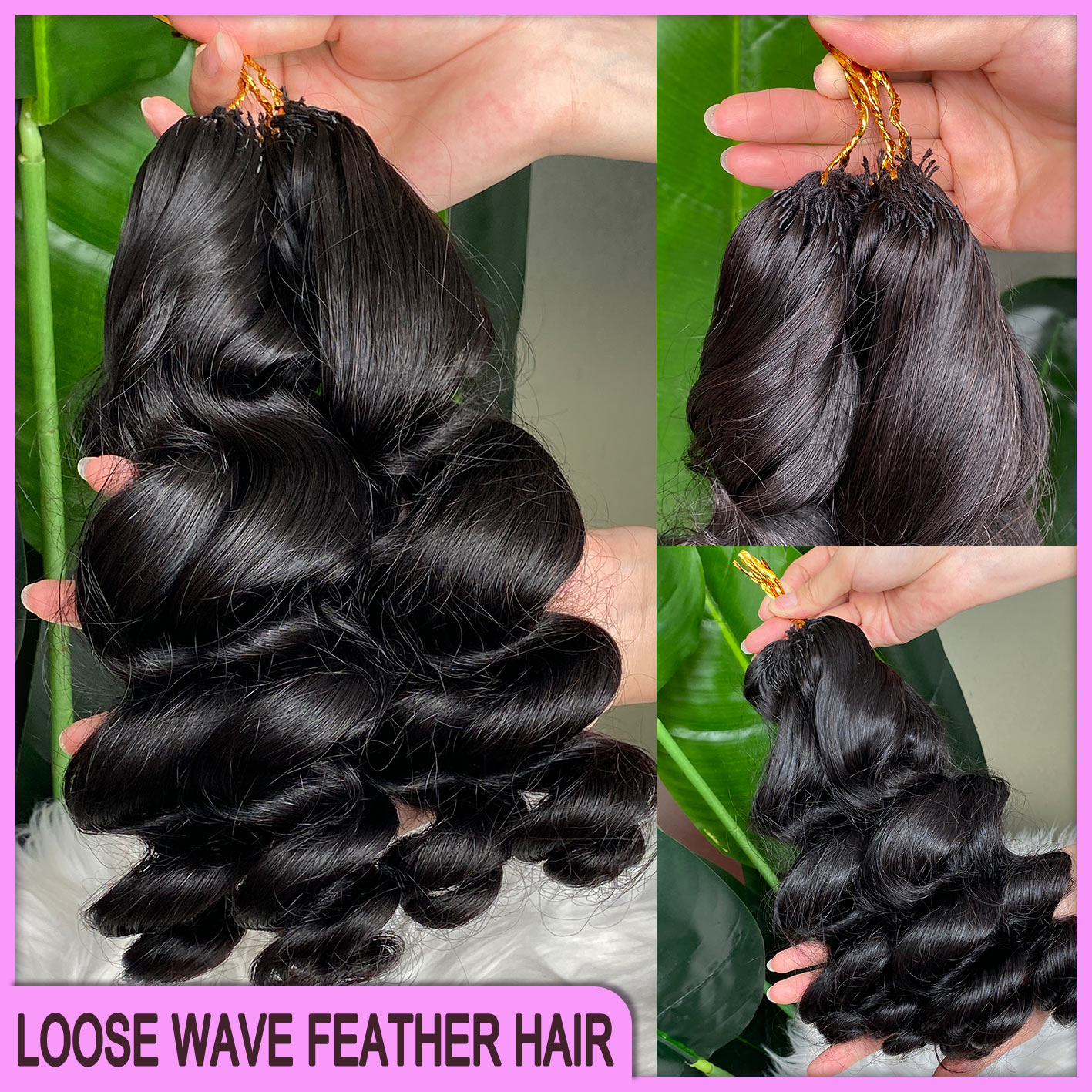 100% Remy Raw Virgin Human Hair Natural Black Loose Wave Feather Hair Extensions 100g/lot 3 Lots Russian Brazilian Malaysian Indian