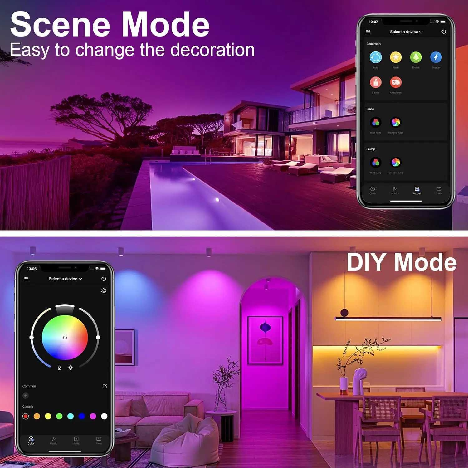 100FT LED Strip Lights for Bedroom Desk indoor Room Bedroom Brithday Gifts RGB Decor with Remote and 24VPower supply H250829