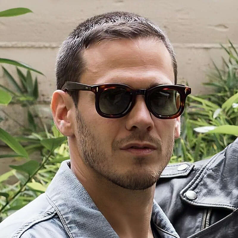 Men's Square Leopard Print Frame Travel Fashion Glasses Rivet New Style Designer Women's Sunglasses