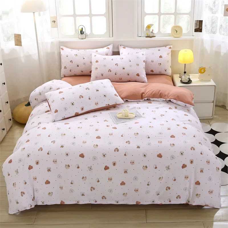 2025 new A double-layer yarn knitted cotton four-piece set water machine machine wash bed sheet four-piece set Y250819