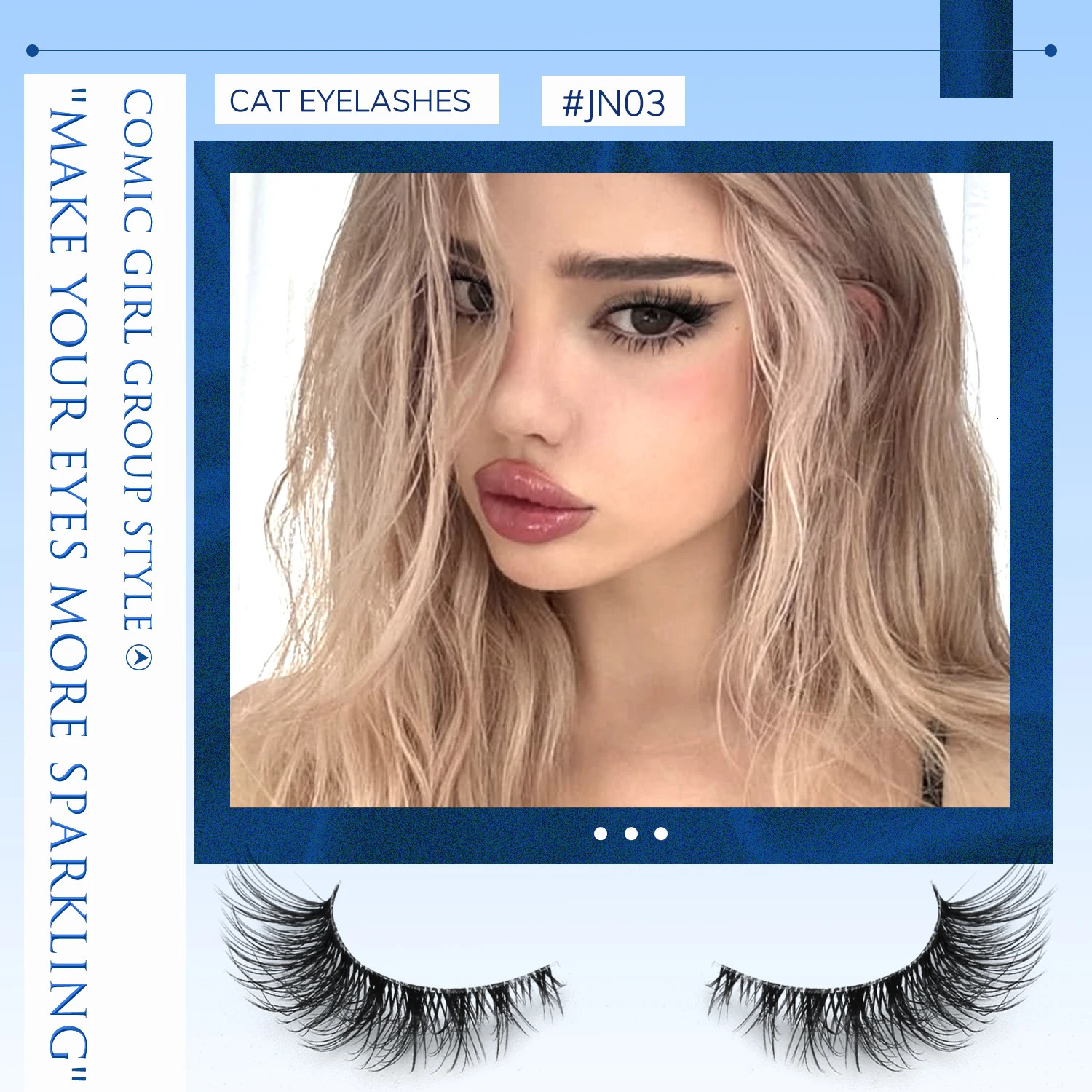 GROINNEYA Cat Eye Lashes Natural Fluffy False With Winged Ends For Extended Look Soft Clear Stem Makeup 250811
