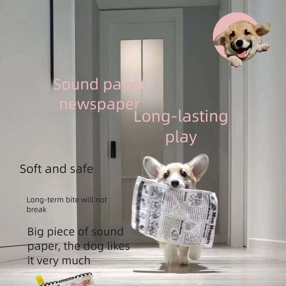 Pet Dog Sound Newspaper Crinkle Paper Durable Chew Self-Entertainment Artifact Teddy Toy Supplies