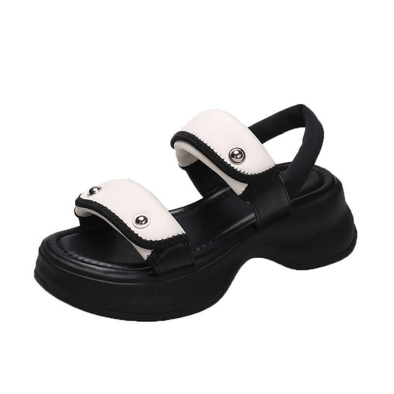 2023 Summer New Women's Outdoor Thick Height Increasing Casual Soft Sole Platform Beach Slide Sandals