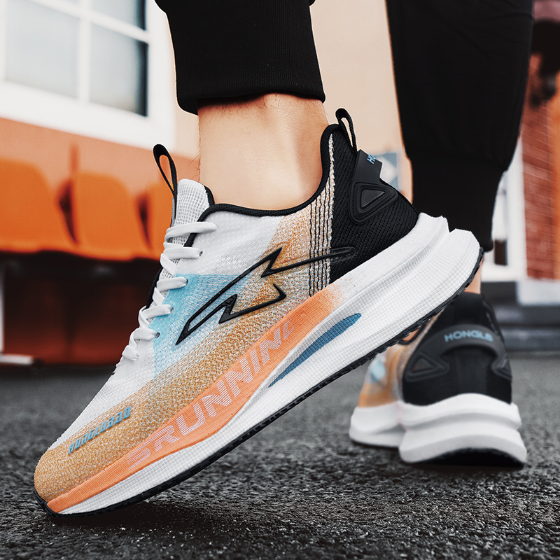 Summer new trend sports shoes popcorn soft sole breathable mesh upper shoes men's fashion versatile running leisure shoes