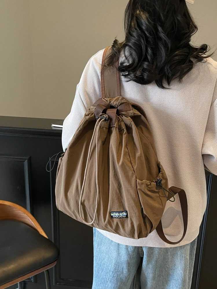 Large Capaci Dstring Womens Bapa 2025 New Outdoor Travel Tote Bag Lazy Sle Soft oulder Strap Buet ape Y250819