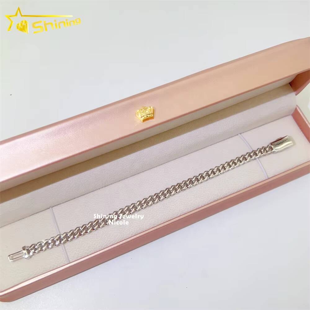 Wholesale Price Pass Diamond Tester 6mm Cuban Link Chain 925 Sterling Silver Moissanite Cuban Bracelets