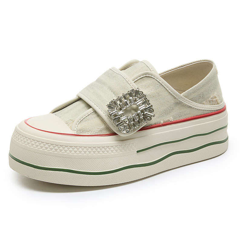 Sparkling Diamond Two-Way Canvas Shoes 2025 Summer New Slip-On Breathable Ins Style Versatile Fashion Casual Sneakers
