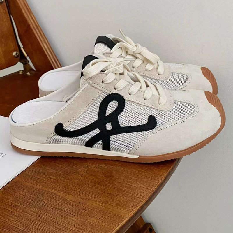 Genuine Leather Grape Mom Bag Toe Half Slippers for Women, Cute and Quirky, Breathable Lazy Sandals, Slip-On Casual Training Shoes