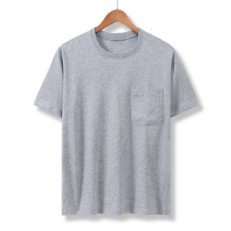 Summer New Cotton Men T-shirt O-neck Fashion Casual Basic Multicolor Pure Color T-shirts Male Pocket Tops Clothing Short Sleeve Y250819