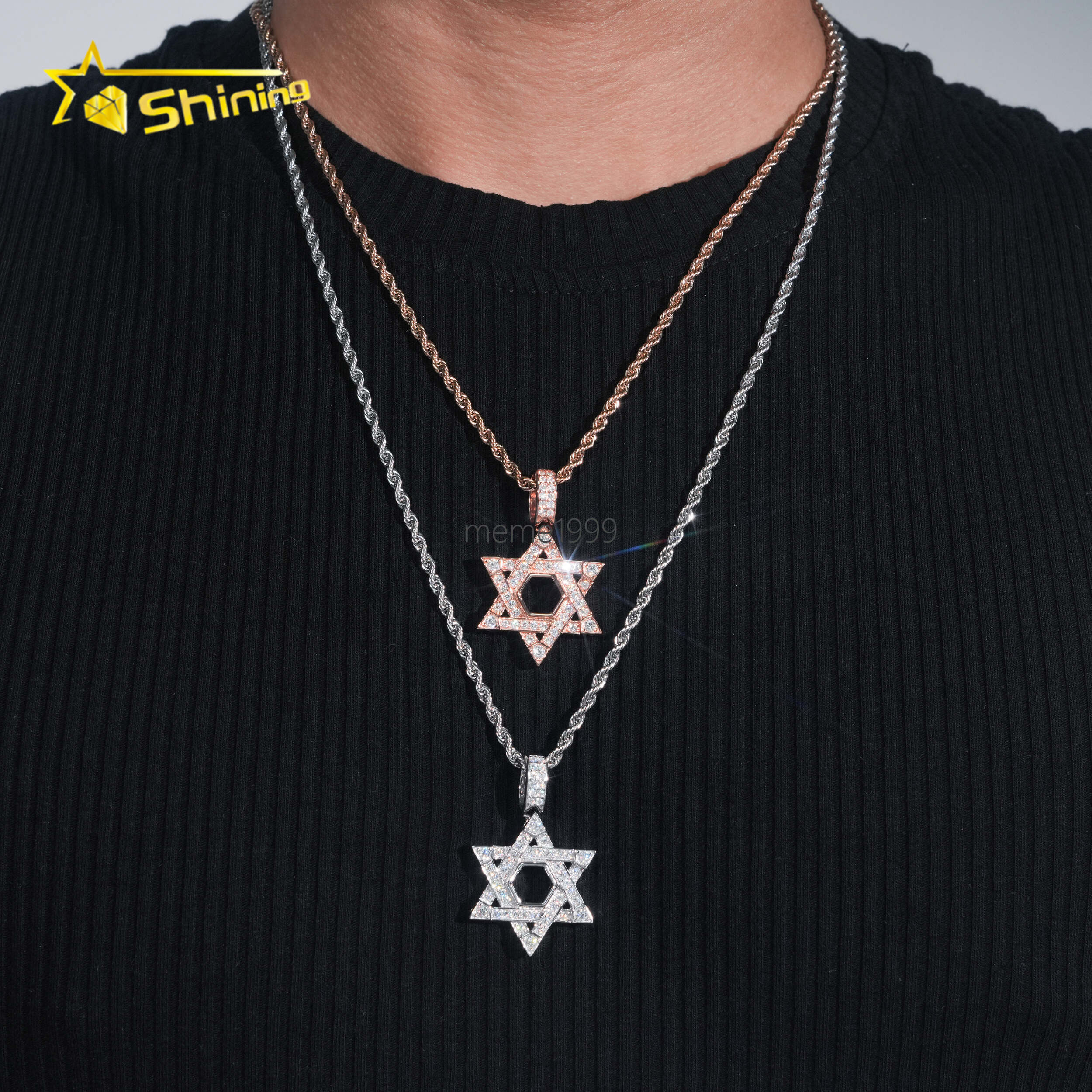 New Arrival Star Shape Charm Pendants 925 Silver Hip Hop Jewelry Men Women GRA Certified VVS Moissanite Pendant Necklace