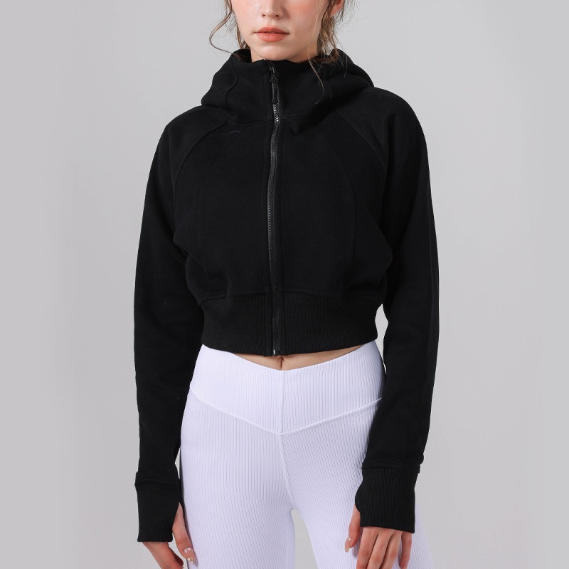 Women's Autumn/Winter Yoga Jacket Hooded Sweatshirt with Loosely-Fitting Design for Sports & Outdoor Activities