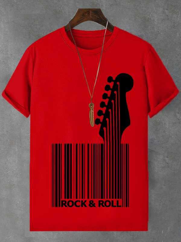 Summer New ROCK ROLL T-shirt Mens Sports T Shirts Guitar 3D Printed Short-sleeved Casual Oversized T-shirt Street Clothing Y250819