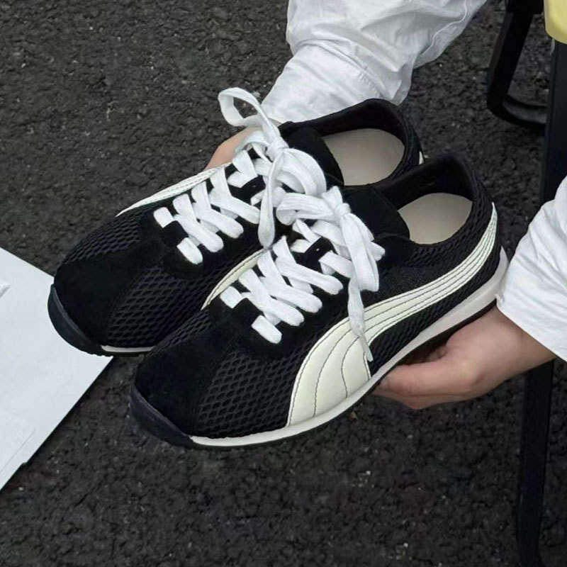 Grape Mom Same Style Ultra Breathable Mesh De Xun Color-Block Lace-Up Campus Casual Versatile Ugly-Cute Forrest Gump Shoes for Women