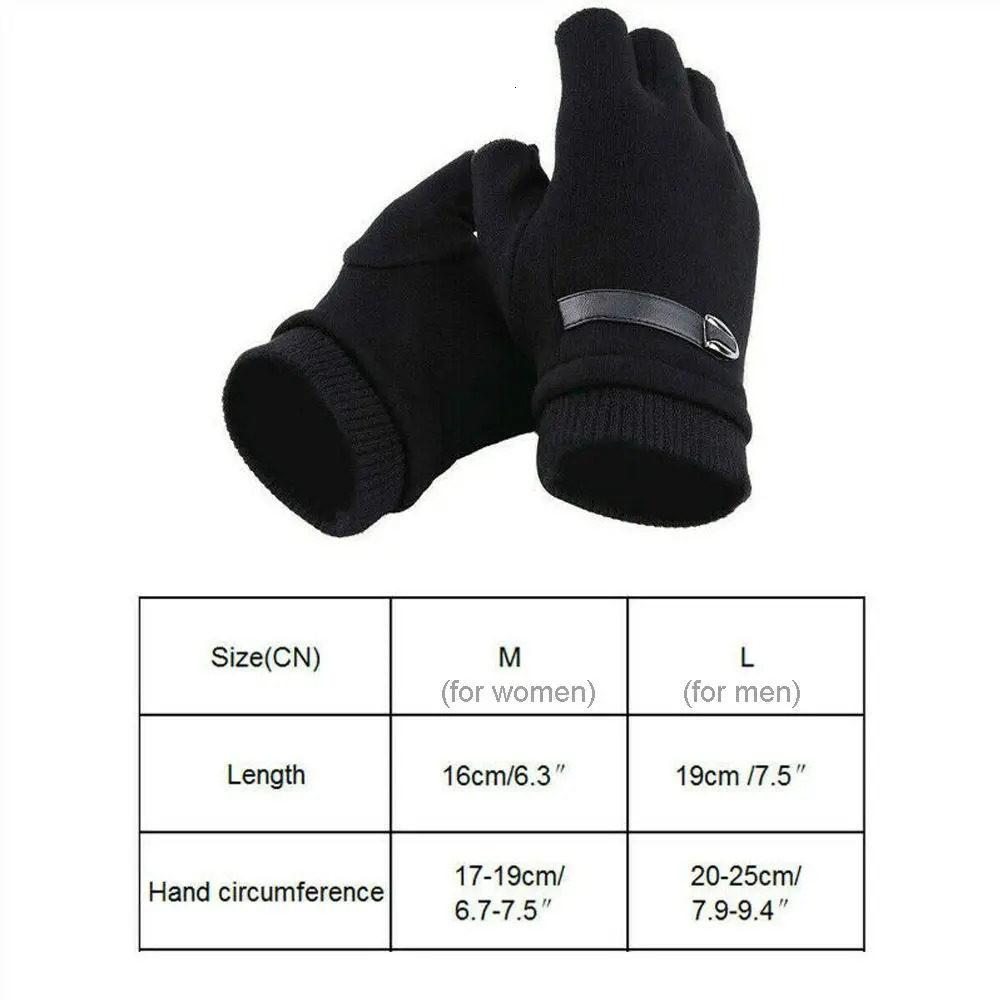 Adults Mens Thermal Fingerless Thick Knitted Winter Warm Half Finger Glove Gloves Mittens 250811