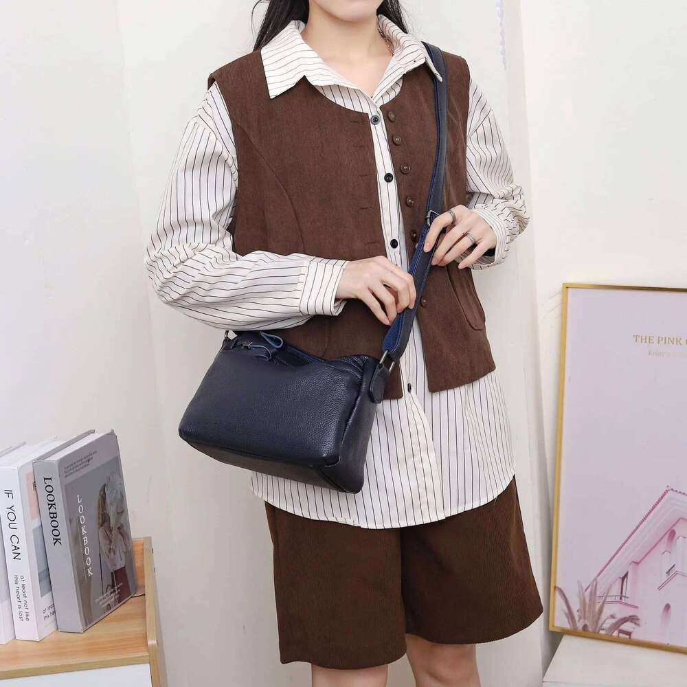 Fashion Bags Women's Genuine Crossbody Bag, Multi-Pocket Organizer Tote, Diaper Bag For Moms, Full-Grain Leather Handmade Purse