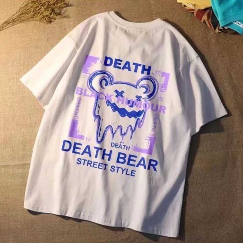 8XL Men T-Shirt Oversize Loose Fashion Melting Little Bear Print T-Shirt Sleeve T-Shirt Simple Casual Tops Summer Loversclothes Y250819