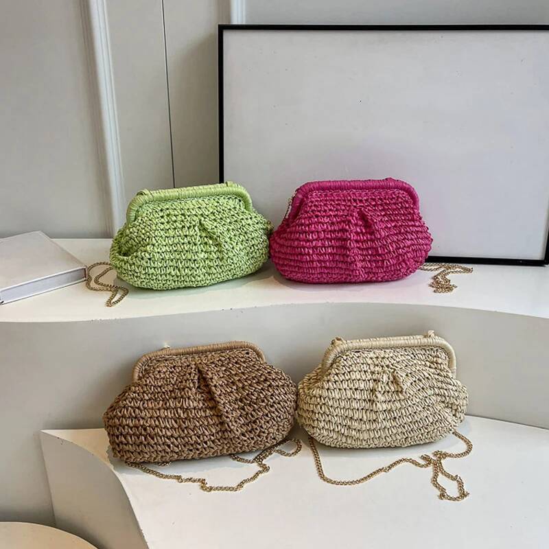 Autumn new women s crossbody bag new straw woven crossbody bag fashionable and casual shell bag women s shoulder bag textured autumn new designer bag