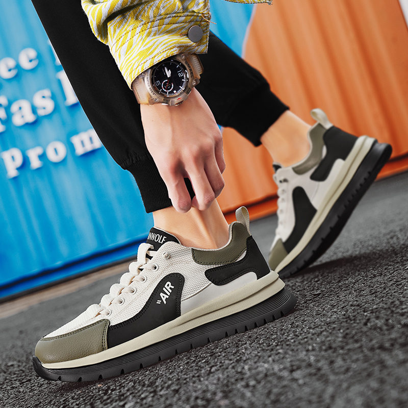 Men's casual shoes versatile British style Forrest Gump sports shoes summer mesh breathable hollow out dad shoes