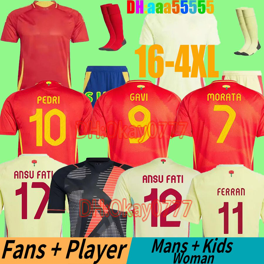 2025 Spain soccer jerseys 2024 2025 2026 men kids kits PEDRI Espana MORATA FERRAN GAVI LAMINE YAMAL M.LLORENTE ANSU FATI CARVAJAL OLMO fans Alexia football shirts