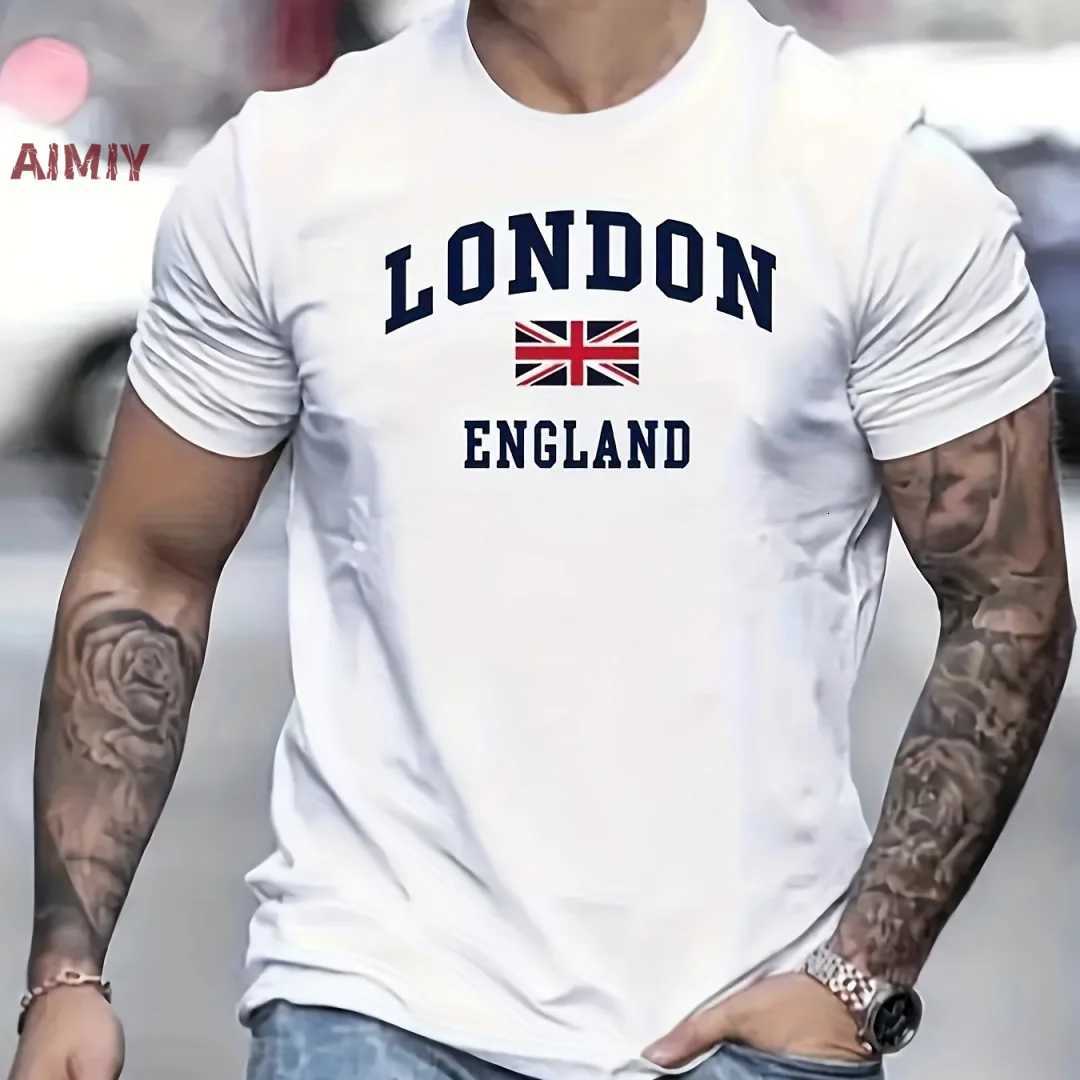 Mens Clothing London England Pattern Printed T Shirt Man Oversized T-Shirt Round Neck Short Sleevedt-Shirts For Men Tops Y250819