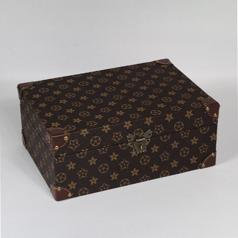 High Value Retro Plaid Design Storage Box Light Luxury For Bedroom Bedside Table Storage And Decoration