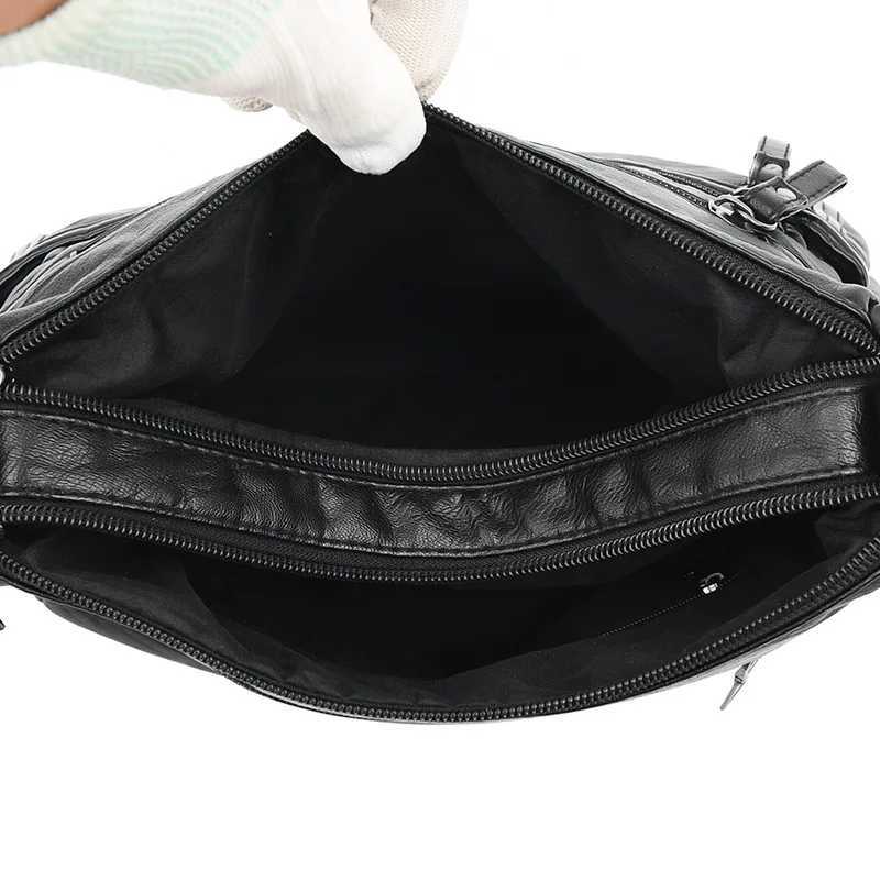 Fashion Soft Leather Crossbody Bags for Women 2025 Casual Female Multi Pocket Messenger Bags Handbags Ladies Shoulder Bags Y250819